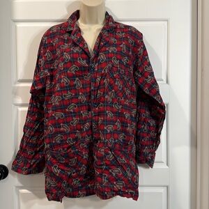 Vintage Christian Dior flannel Pajama top small